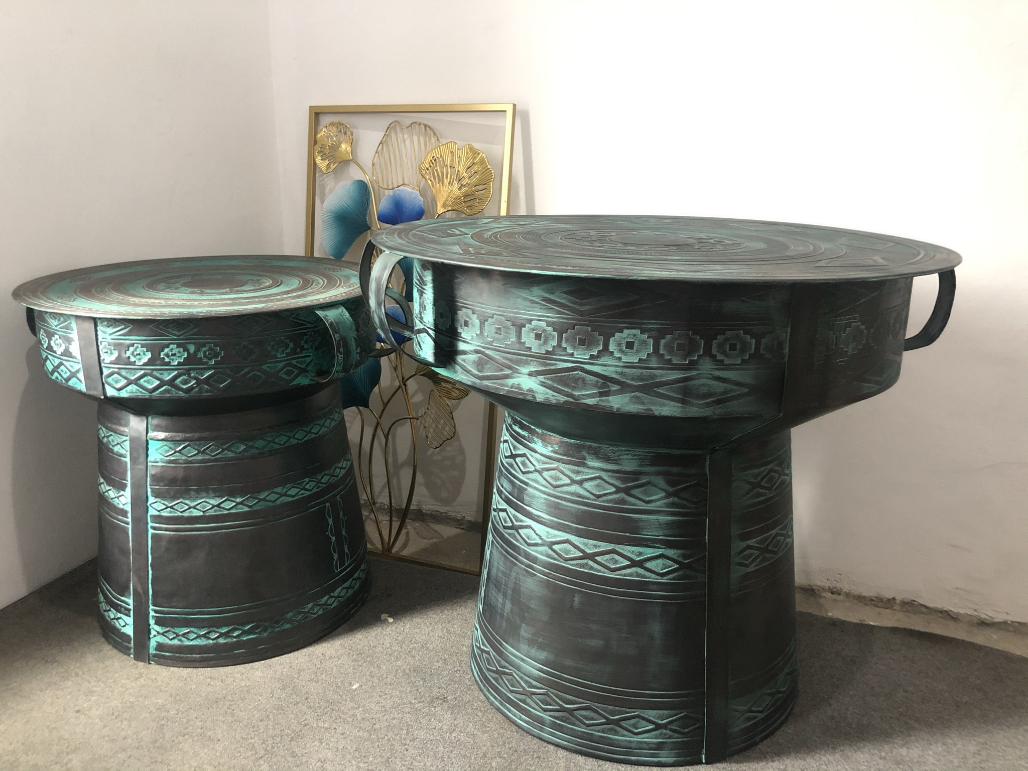 Dining area with pendant lighting